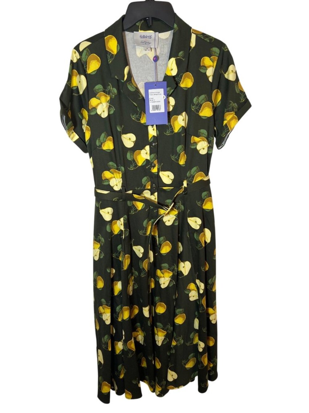NEW Collectif Caterina vintage pears swing dress size M US 8